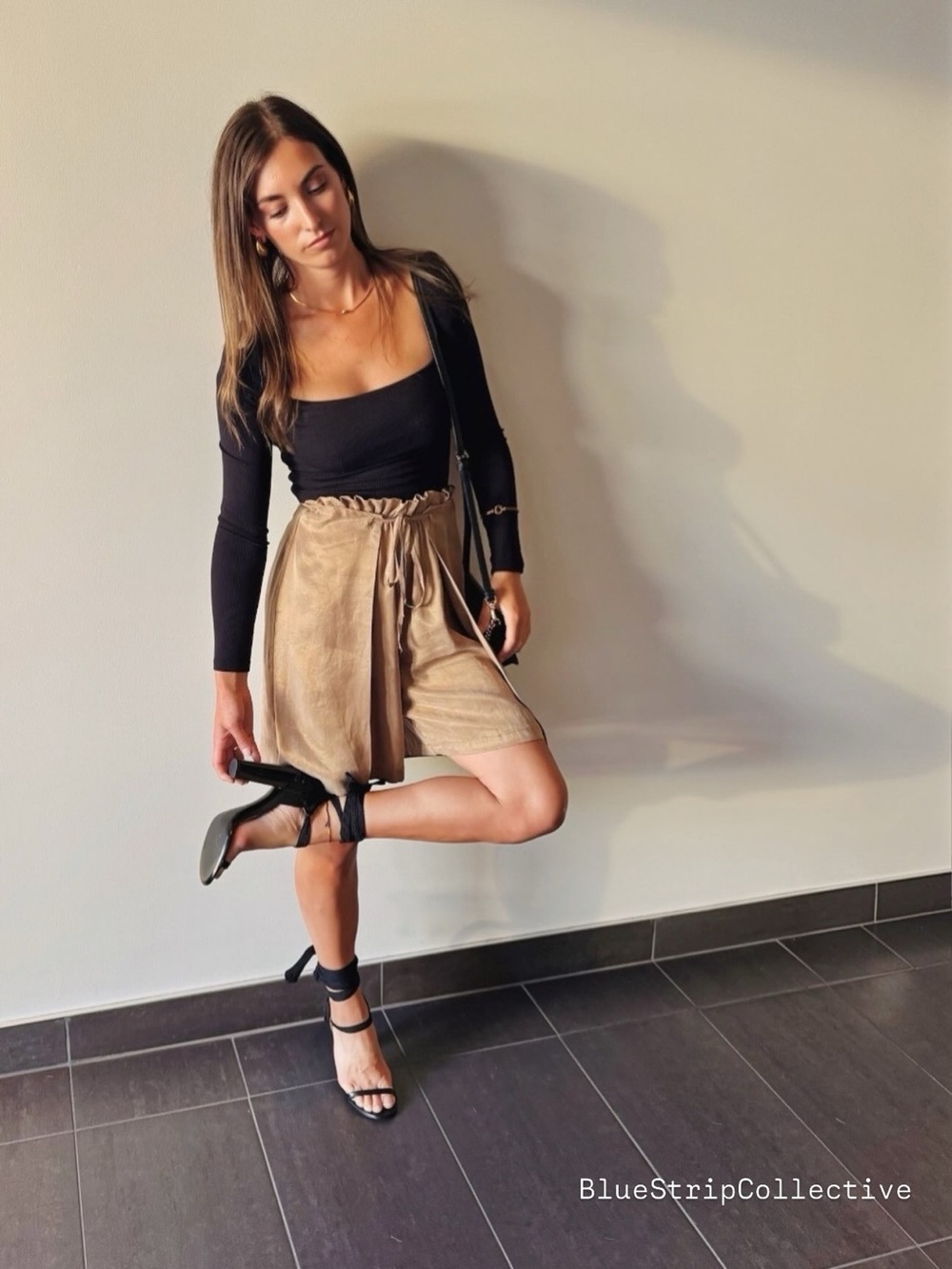 OPTIONS Made in Italy Lyocell Wrap Culotte Shorts – Size S